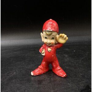 Kitsch Red Pixie Elf Baseball Glove Figurine Made In Japan Vintage READ
